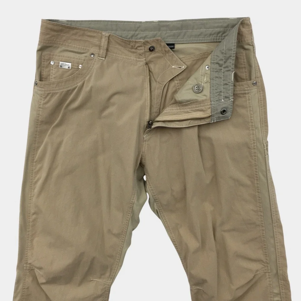 Kuhl Radikl Khaki Tan Mens Performance Hiking Outdoor Pants 36x32